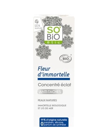 SO'BiO étic Concentré Éclat Anti-Tâches "Fleur d'Immortelle"