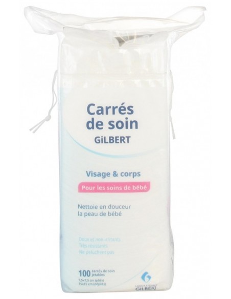 Gilbert Liniderm Pads Bio rectangles de coton biodégradables - Toilette bébé